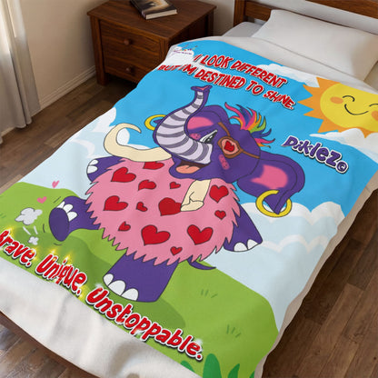 Piklez™ Velveteen Plush Blanket – "Destined to Shine" Graphic | Smile Universe Collection