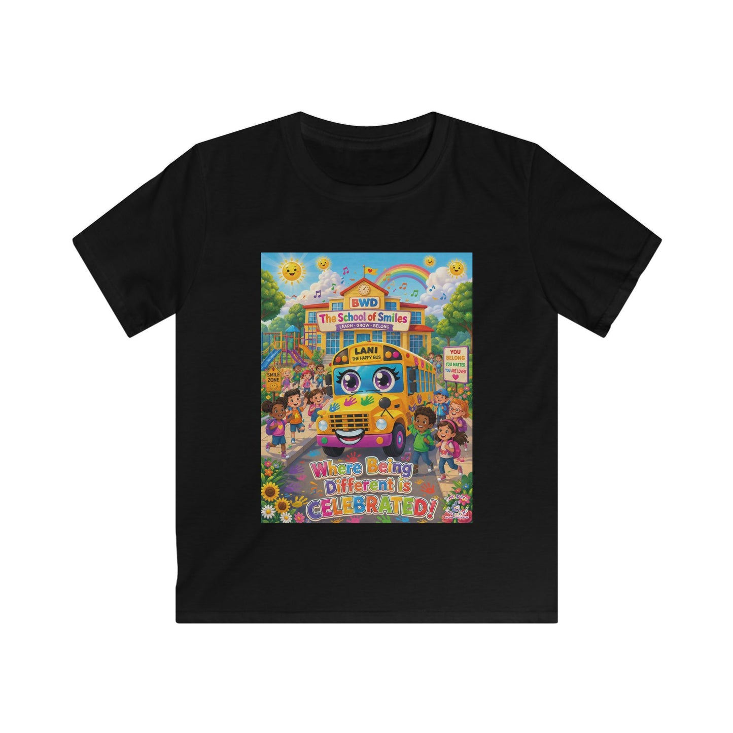 Lani™ Kids Softstyle Tee – "Where Being Different is CELEBRATED!" Graphic Shirt
