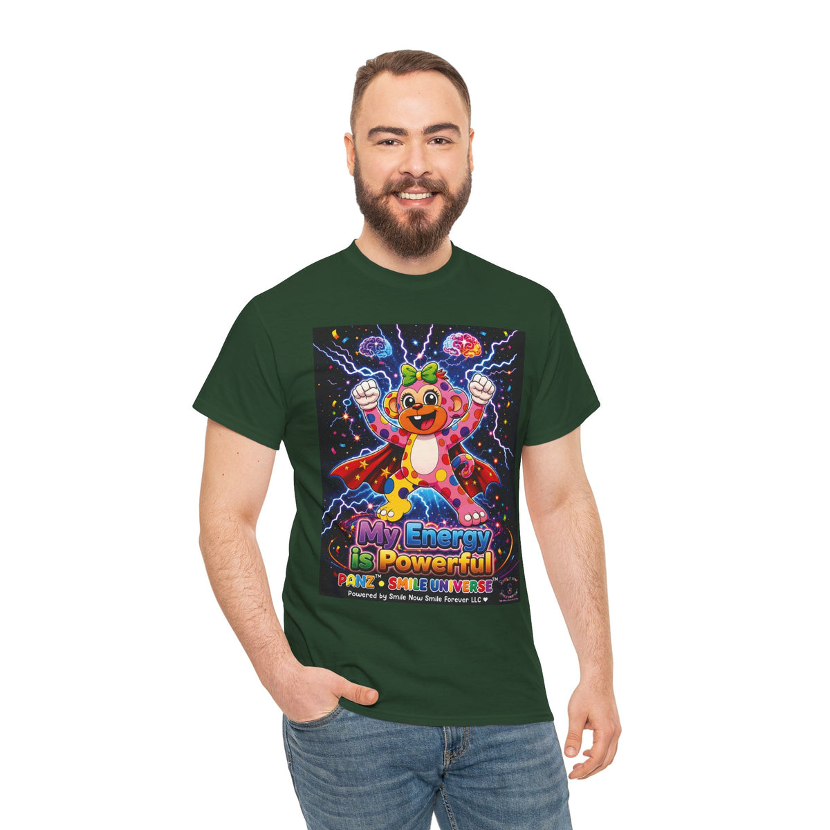 Panz™ Unisex Heavy Cotton™ Tee For Adult – "My Energy is Powerful" Graphic Tee | Smile Universe Collection