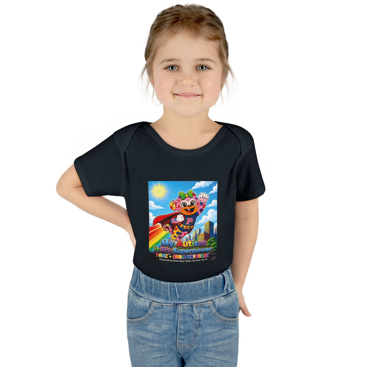Panz™ Infant Baby Rib Bodysuit – "My Autism is My Superpower" Graphic | Smile Universe Collection