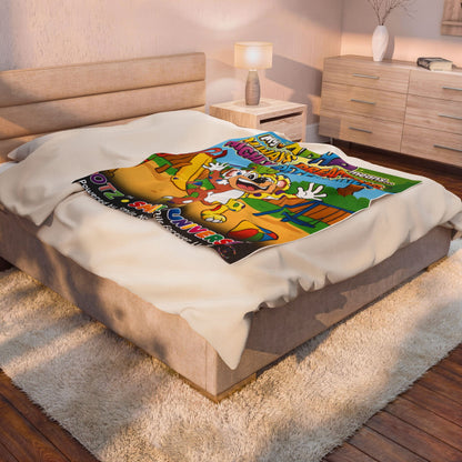Potz™ Velveteen Plush Blanket – "My ADHD Means Always Dreaming, Highly Determined" Graphic Throw | Smile Universe Collection