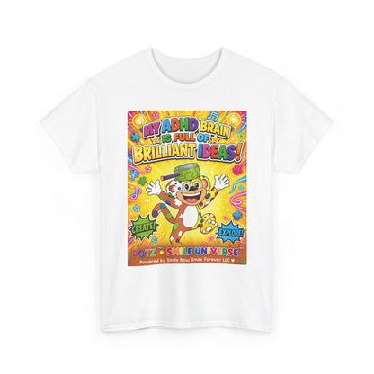 Potz™ Unisex Heavy Cotton™ Tee – "My ADHD Brain is Full of Brilliant Ideas!" Graphic Tee | Smile Universe Collection