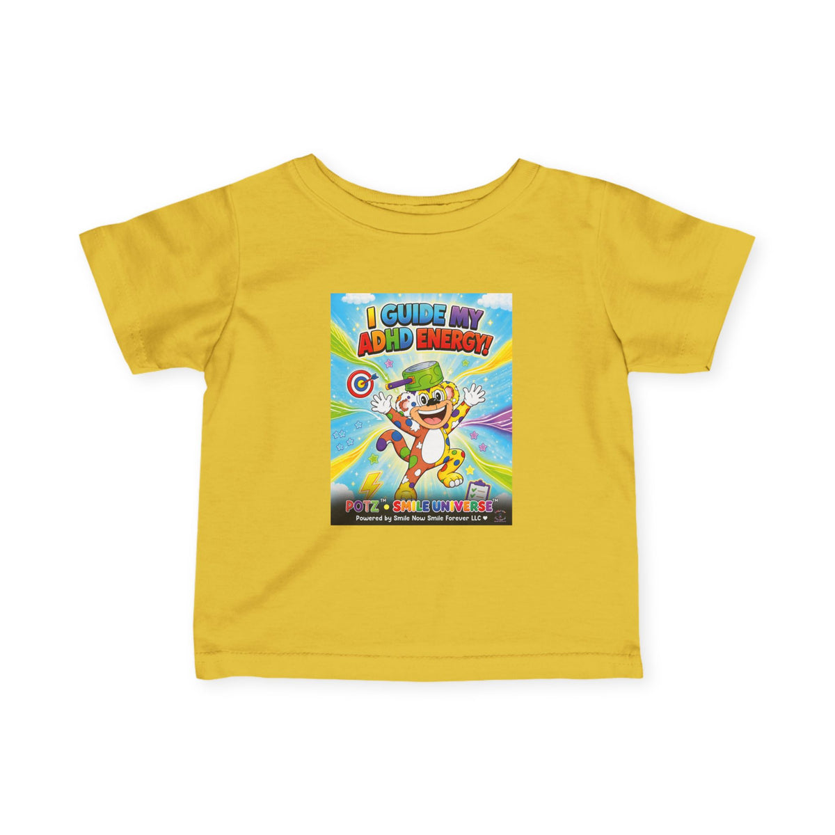 Potz™ Infant Fine Jersey Tee – "I Guide My ADHD Energy!" Graphic Tee | Smile Universe Collection