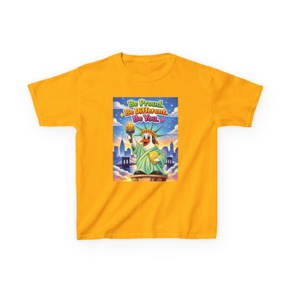TuBz™M "Be Proud. Be Different. Be You." Kids T-Shirt - Inspirational Graphic Tee