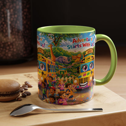Lani™ Accent Coffee Mug (11oz & 15oz) – "Adventure Starts With Us!" Graphic
