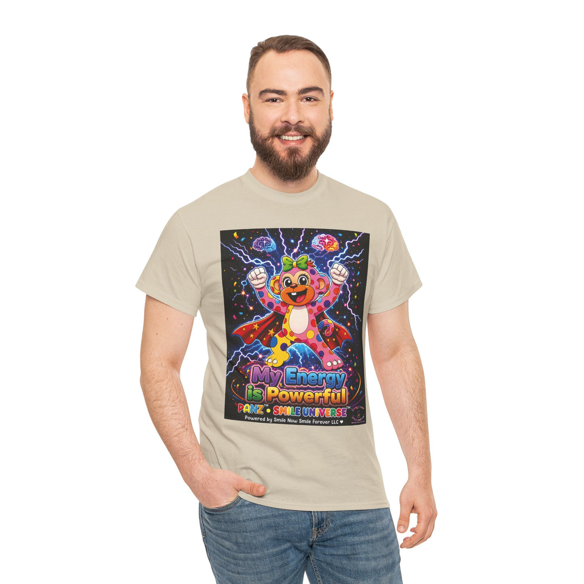 Panz™ Unisex Heavy Cotton™ Tee For Adult – "My Energy is Powerful" Graphic Tee | Smile Universe Collection