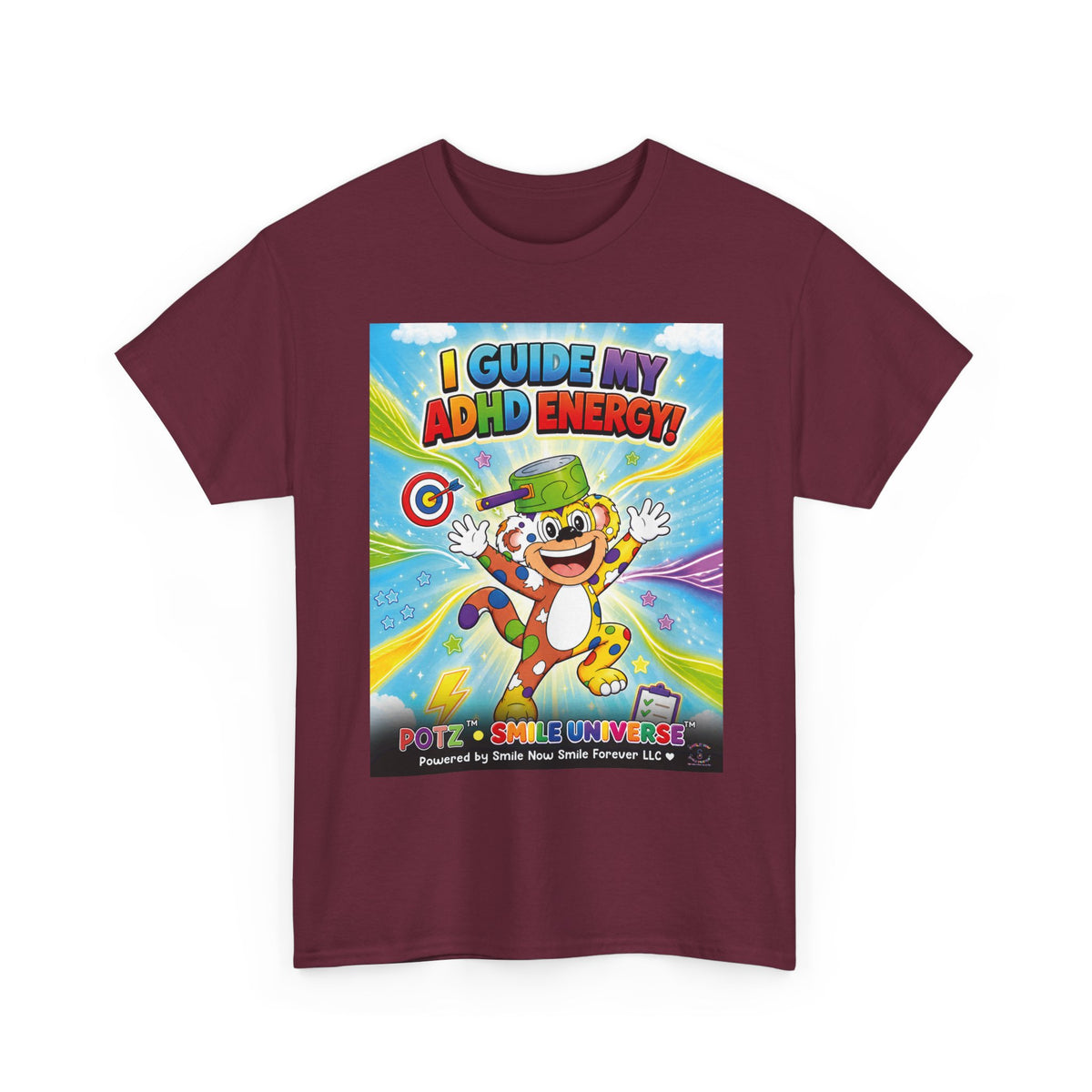 Potz™ Unisex Heavy Cotton™ Tee – "I Guide My ADHD Energy!" Graphic Tee | Smile Universe Collection