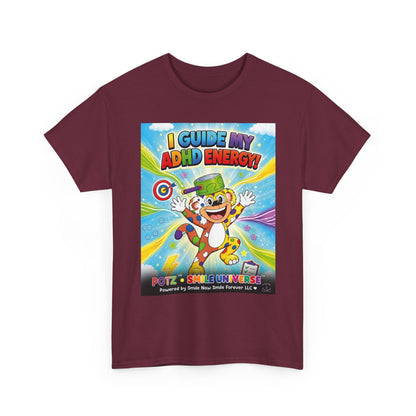 Potz™ Unisex Heavy Cotton™ Tee – "I Guide My ADHD Energy!" Graphic Tee | Smile Universe Collection