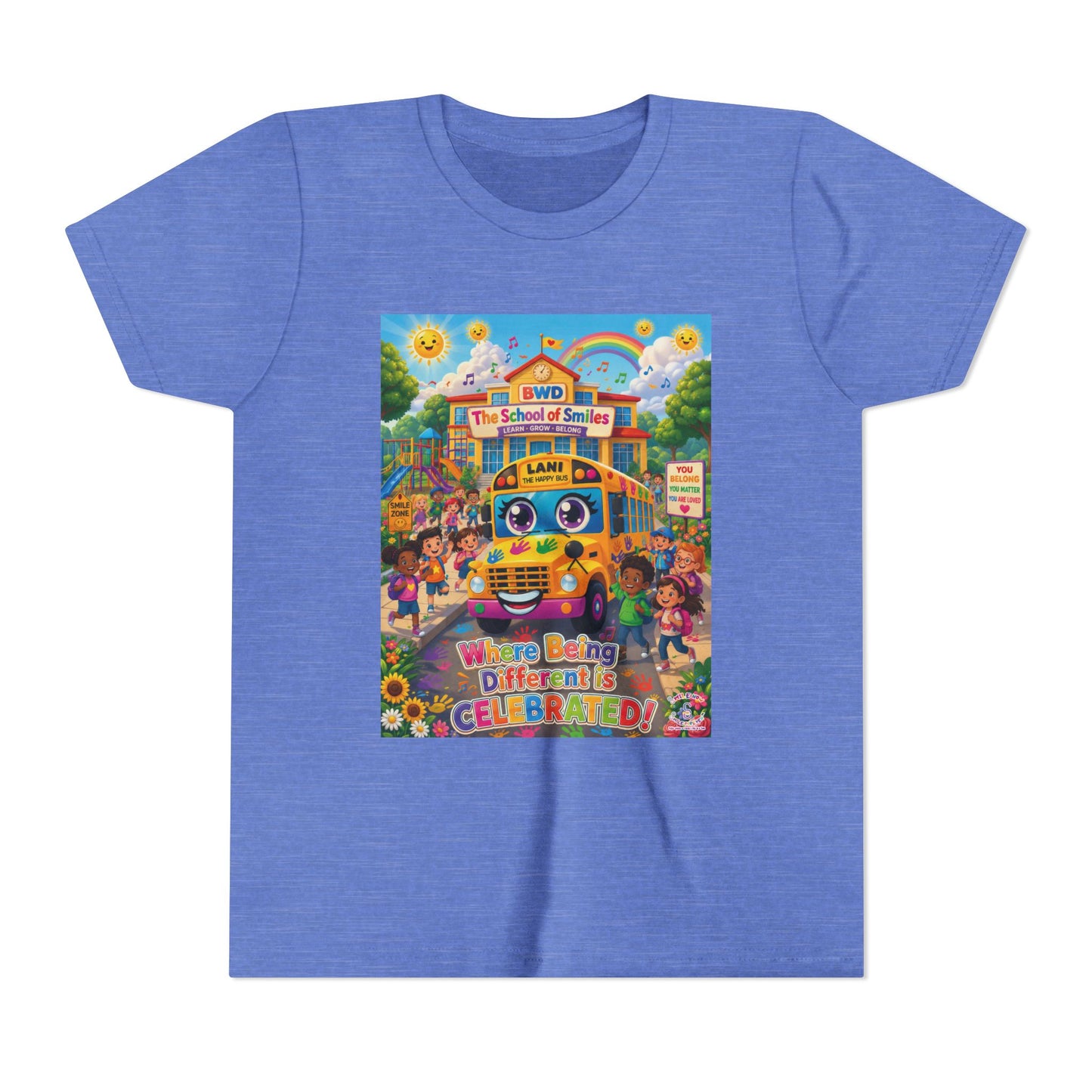 Lani™ Youth Short Sleeve Tee – "Where Being Different is CELEBRATED!" Graphic Shirt