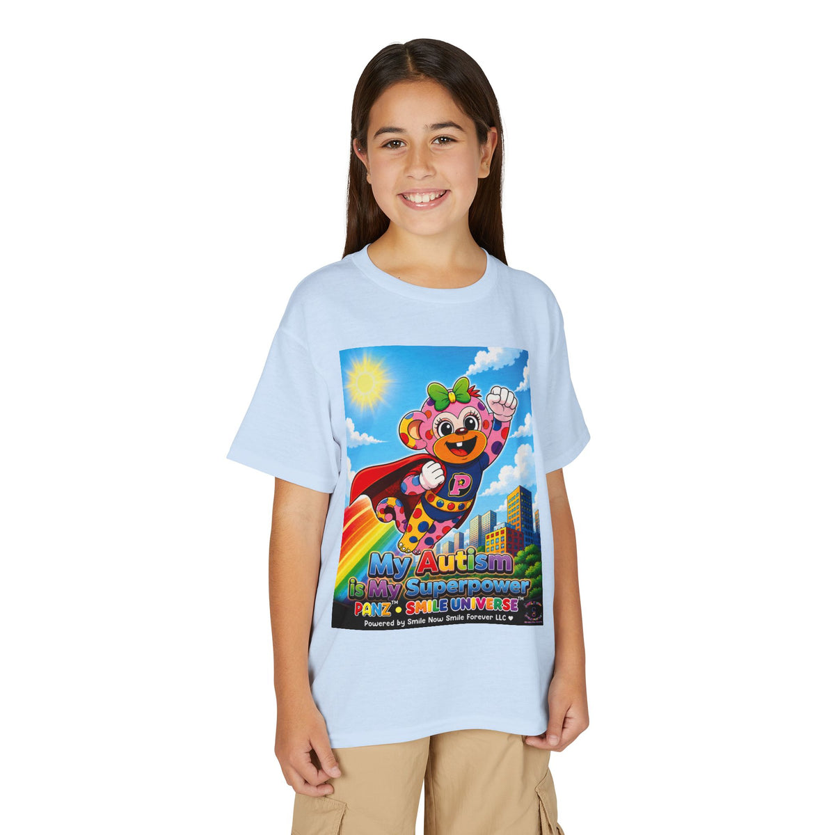 Panz™ Youth DryBlend® T-Shirt – "My Autism is My Superpower" Graphic | Smile Universe Collection