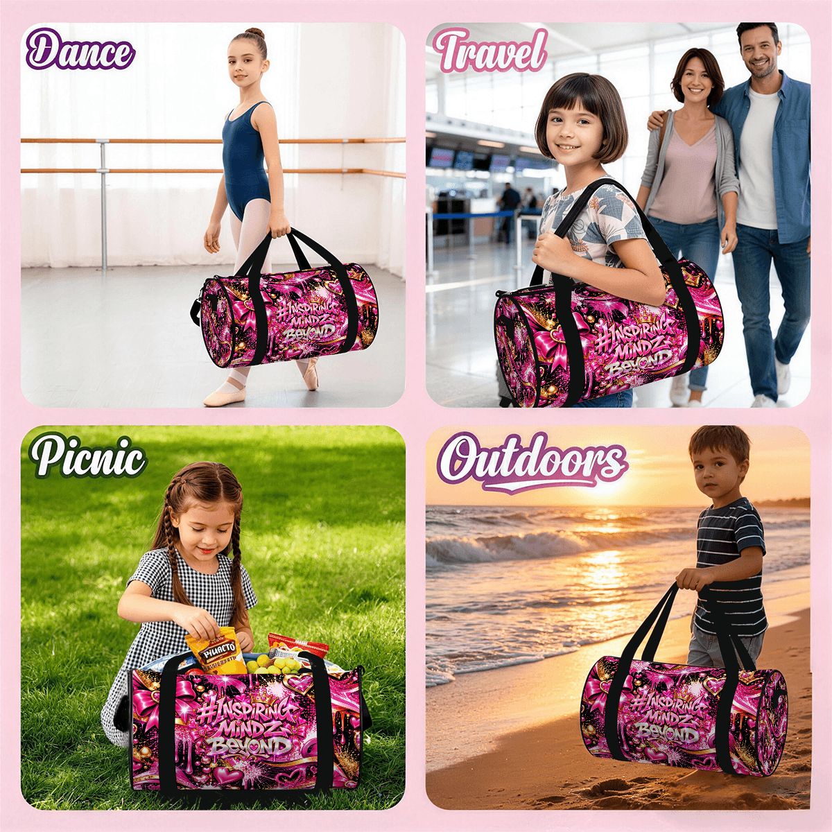 BWD “Inspiring Mindz Beyond™” AOP Mini Duffle Bag