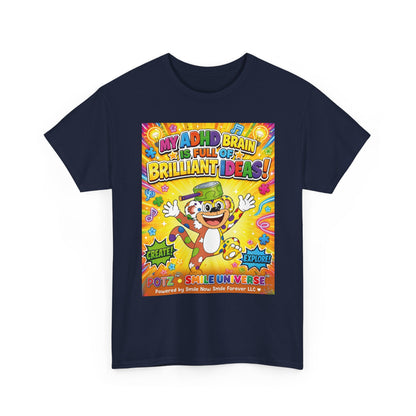 Potz™ Unisex Heavy Cotton™ Tee – "My ADHD Brain is Full of Brilliant Ideas!" Graphic Tee | Smile Universe Collection