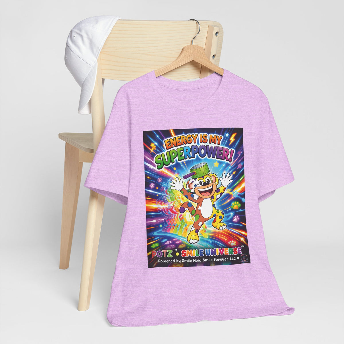 Potz™ Unisex Jersey Short Sleeve Tee – "Energy is My Superpower!" Graphic Tee | Smile Universe Collection