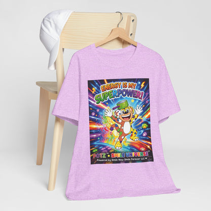 Potz™ Unisex Jersey Short Sleeve Tee – "Energy is My Superpower!" Graphic Tee | Smile Universe Collection