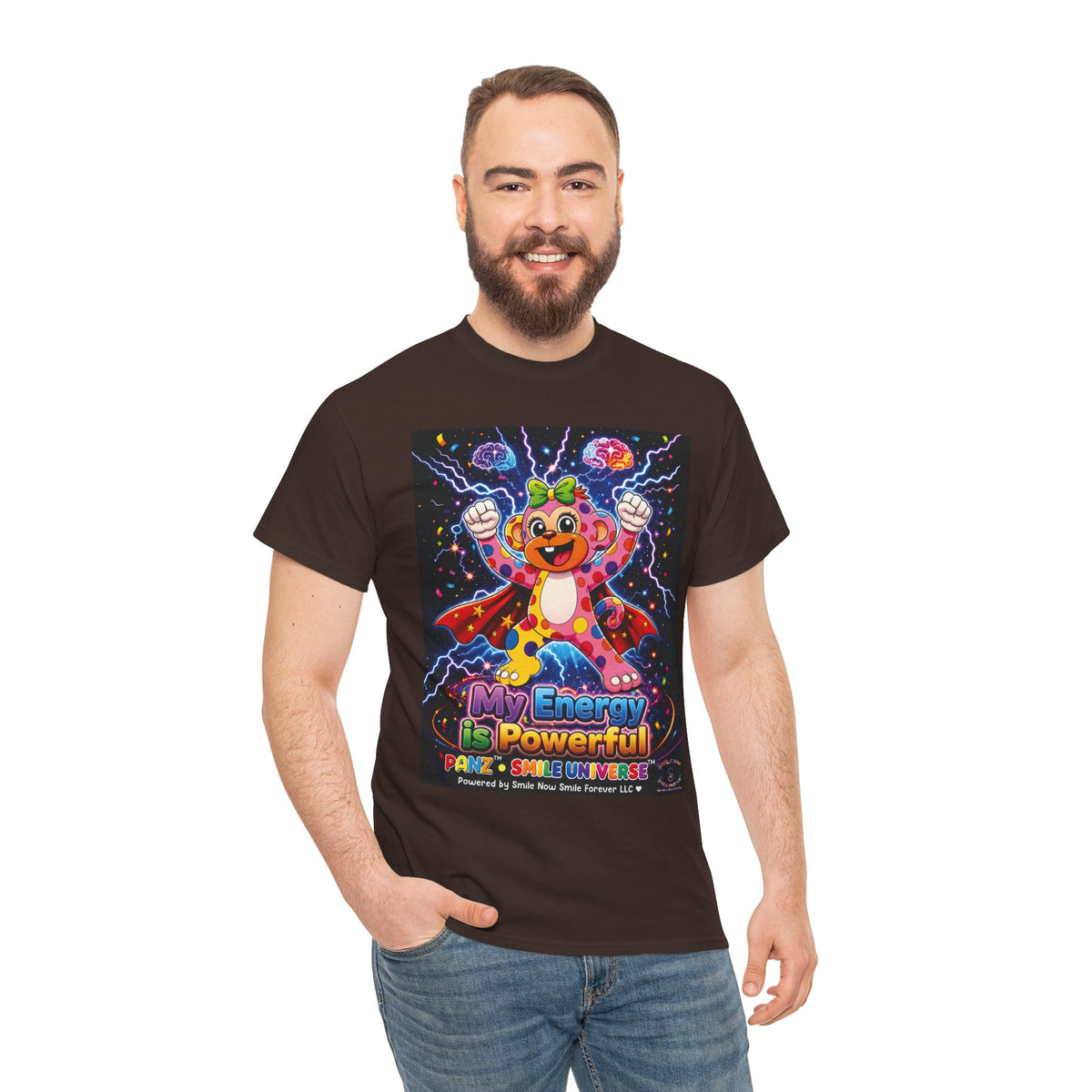 Panz™ Unisex Heavy Cotton™ Tee For Adult – "My Energy is Powerful" Graphic Tee | Smile Universe Collection