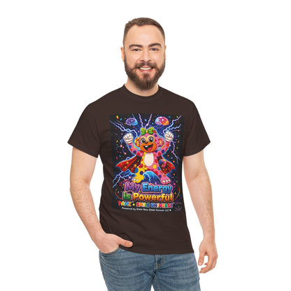 Panz™ Unisex Heavy Cotton™ Tee For Adult – "My Energy is Powerful" Graphic Tee | Smile Universe Collection