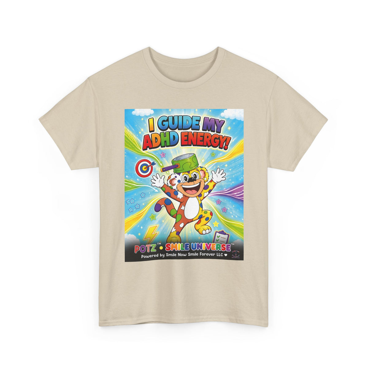 Potz™ Unisex Heavy Cotton™ Tee – "I Guide My ADHD Energy!" Graphic Tee | Smile Universe Collection