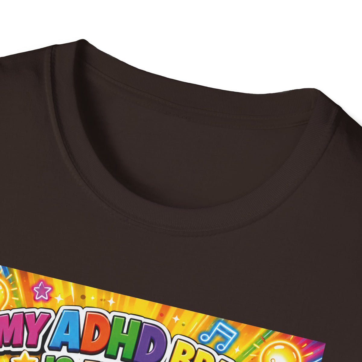 Potz™ Unisex Softstyle T-Shirt – "My ADHD Brain is Full of Brilliant Ideas!" Graphic Tee | Smile Universe Collection