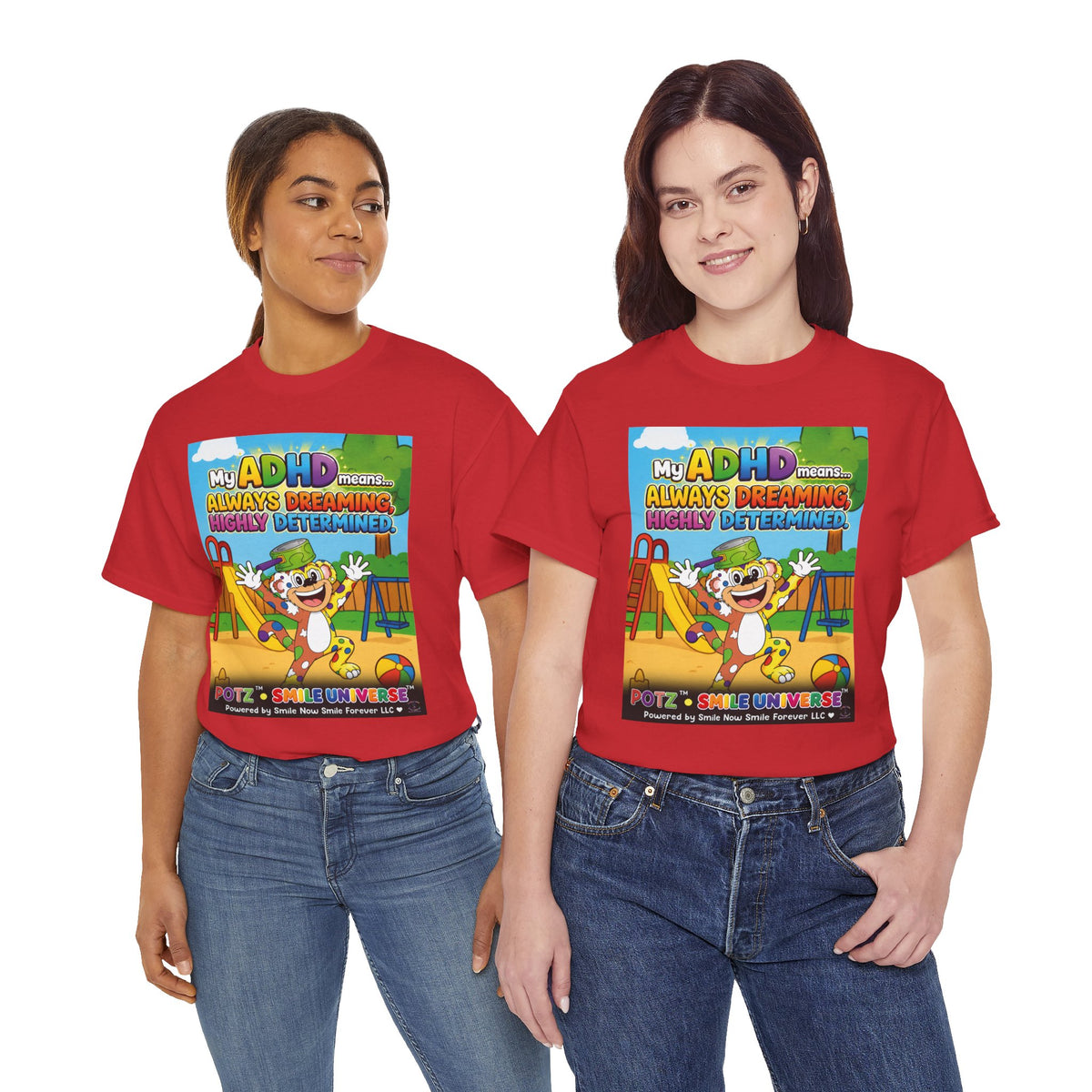 Potz™ Unisex Heavy Cotton™ Tee – "My ADHD Means Always Dreaming, Highly Determined" Graphic Tee | Smile Universe Collection