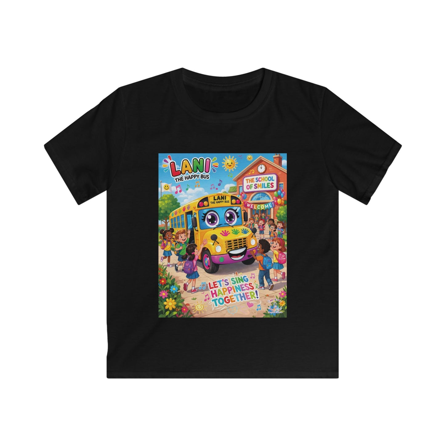 Lani™ Kids Softstyle Tee – "Let's Sing Happiness Together!" Graphic