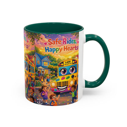 Lani™ Colorful Mug (11oz & 15oz) – "Safe Rides, Happy Hearts" Graphic