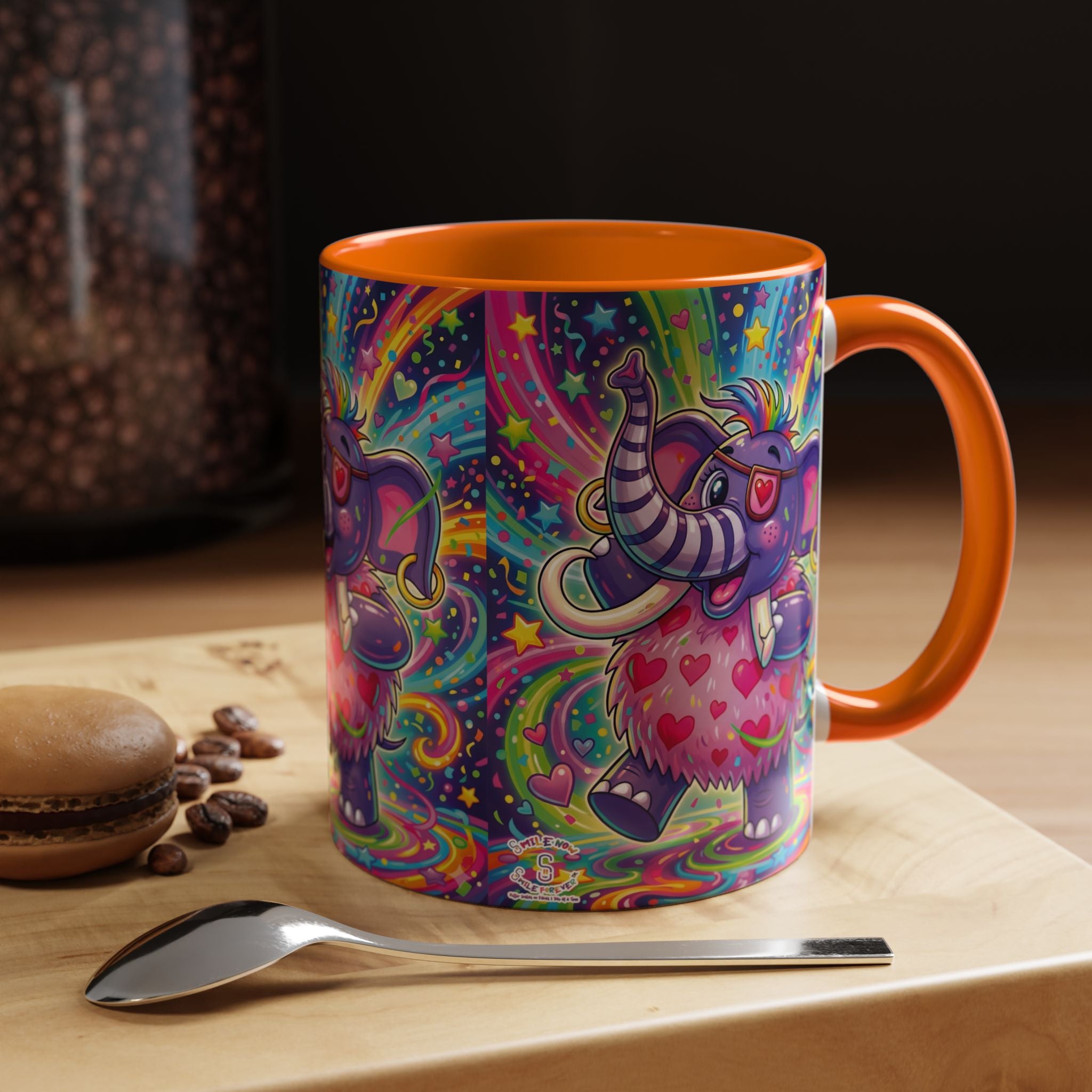 Piklez™ 11oz, 15oz Accent Coffee Mug – "Born to Celebrate!" Graphic | Smile Universe Collection