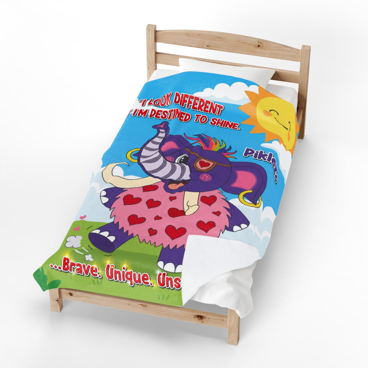 Piklez™ Velveteen Plush Blanket – "Destined to Shine" Graphic | Smile Universe Collection