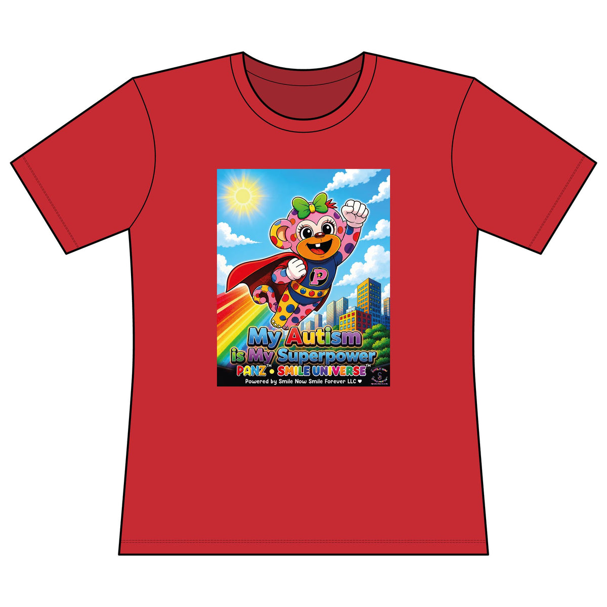 Panz™ Women's Relaxed Fit Cotton T-Shirt – "My Autism is My Superpower" Graphic | Smile Universe Collection