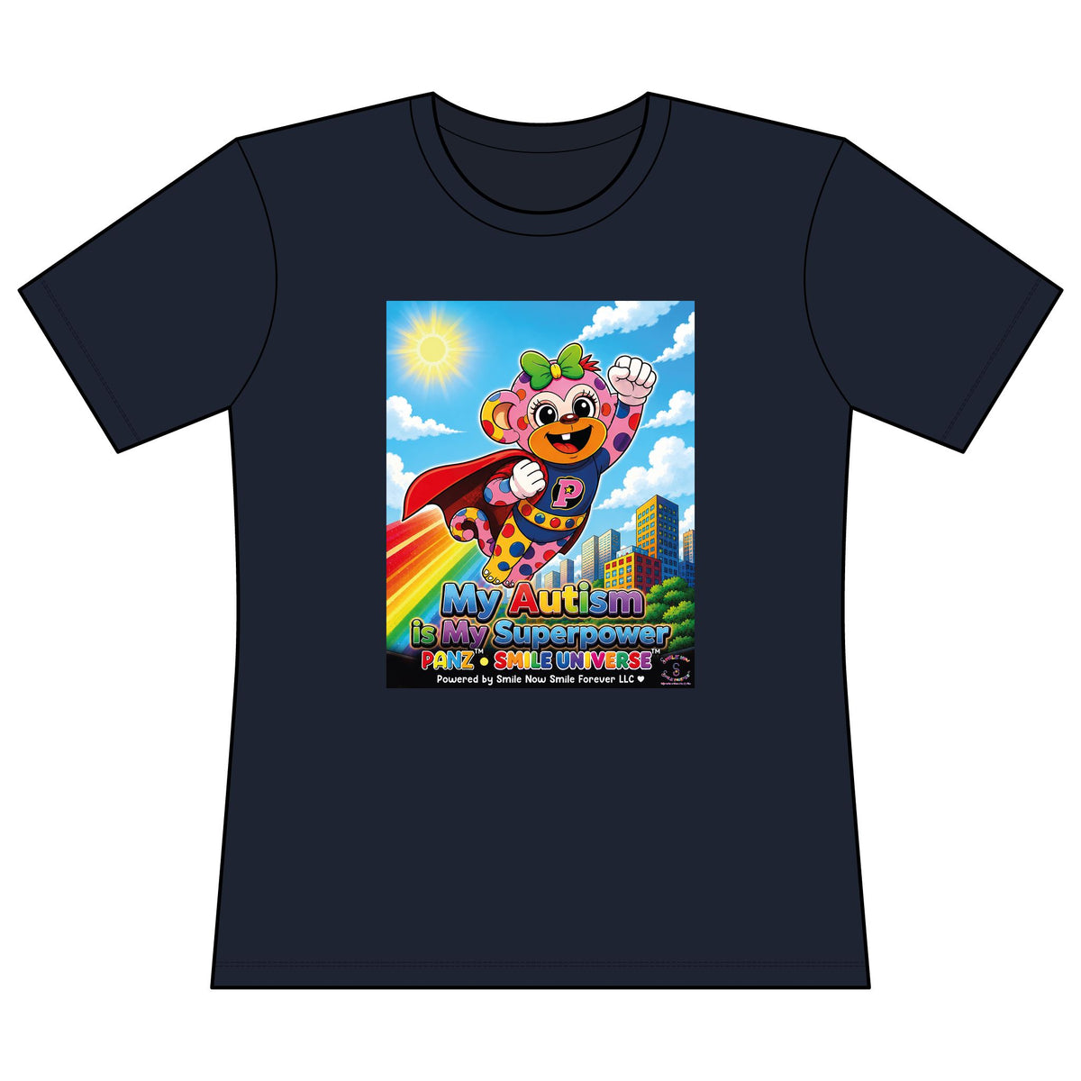 Panz™ Women's Relaxed Fit Cotton T-Shirt – "My Autism is My Superpower" Graphic | Smile Universe Collection