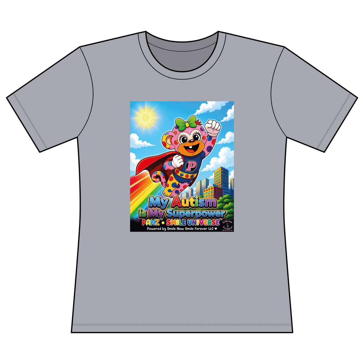 Panz™ Women's Relaxed Fit Cotton T-Shirt – "My Autism is My Superpower" Graphic | Smile Universe Collection