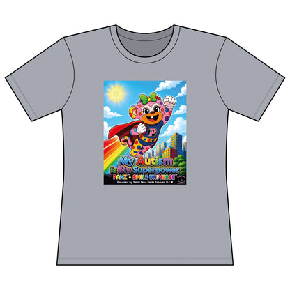 Panz™ Women's Relaxed Fit Cotton T-Shirt – "My Autism is My Superpower" Graphic | Smile Universe Collection