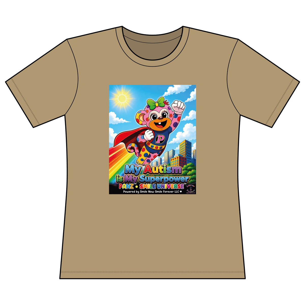 Panz™ Women's Relaxed Fit Cotton T-Shirt – "My Autism is My Superpower" Graphic | Smile Universe Collection
