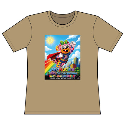 Panz™ Women's Relaxed Fit Cotton T-Shirt – "My Autism is My Superpower" Graphic | Smile Universe Collection
