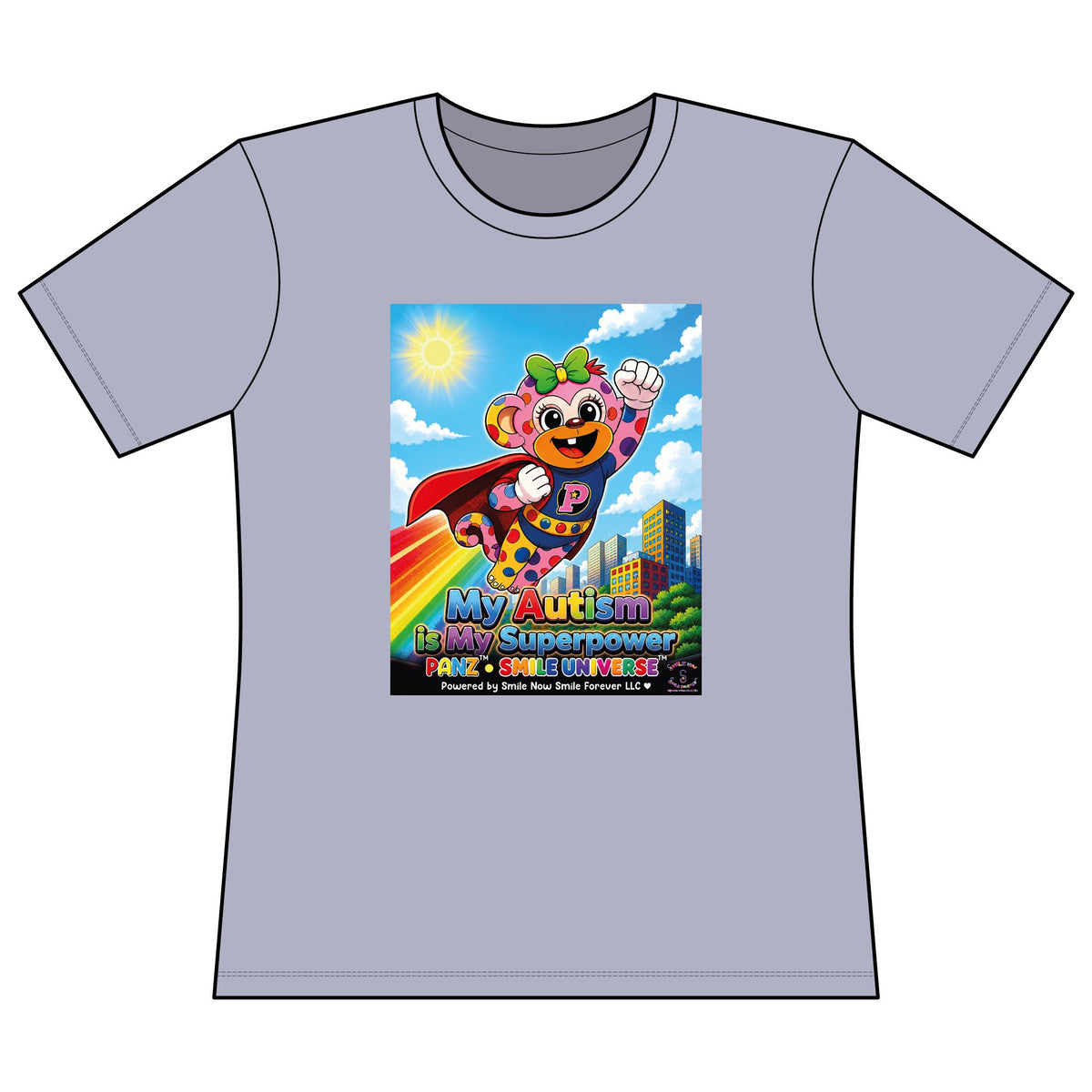 Panz™ Women's Relaxed Fit Cotton T-Shirt – "My Autism is My Superpower" Graphic | Smile Universe Collection
