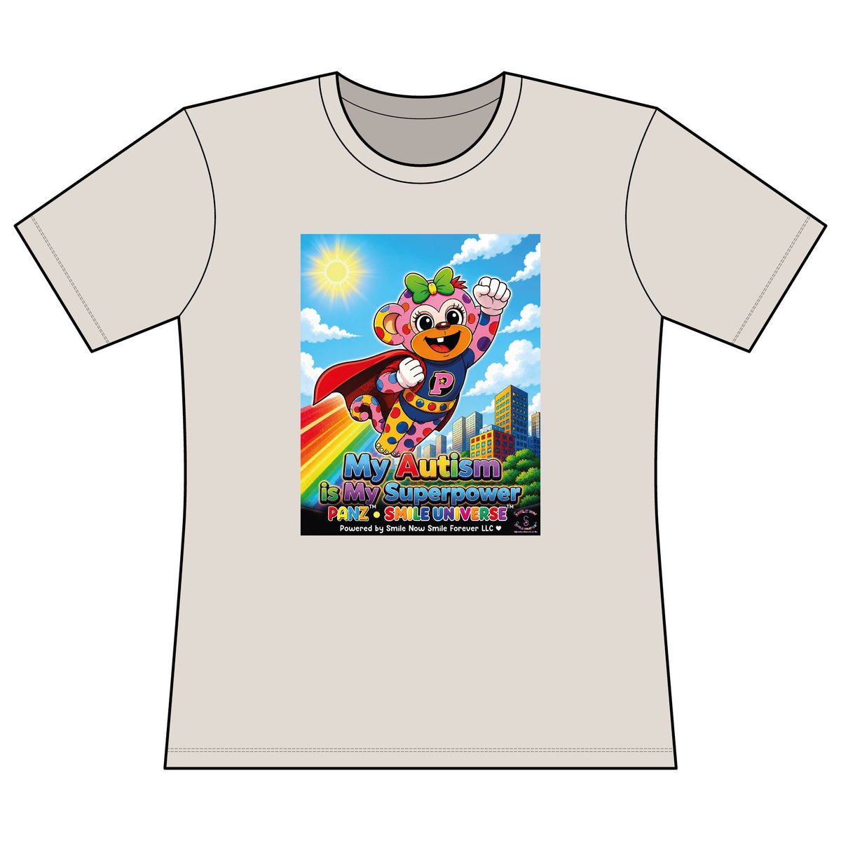 Panz™ Women's Relaxed Fit Cotton T-Shirt – "My Autism is My Superpower" Graphic | Smile Universe Collection