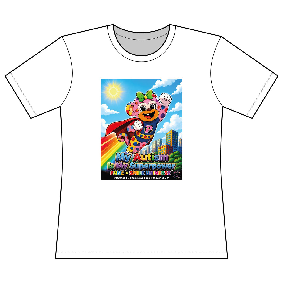 Panz™ Women's Relaxed Fit Cotton T-Shirt – "My Autism is My Superpower" Graphic | Smile Universe Collection
