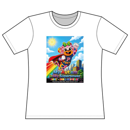 Panz™ Women's Relaxed Fit Cotton T-Shirt – "My Autism is My Superpower" Graphic | Smile Universe Collection