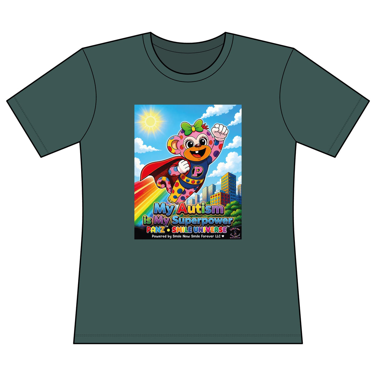 Panz™ Women's Relaxed Fit Cotton T-Shirt – "My Autism is My Superpower" Graphic | Smile Universe Collection