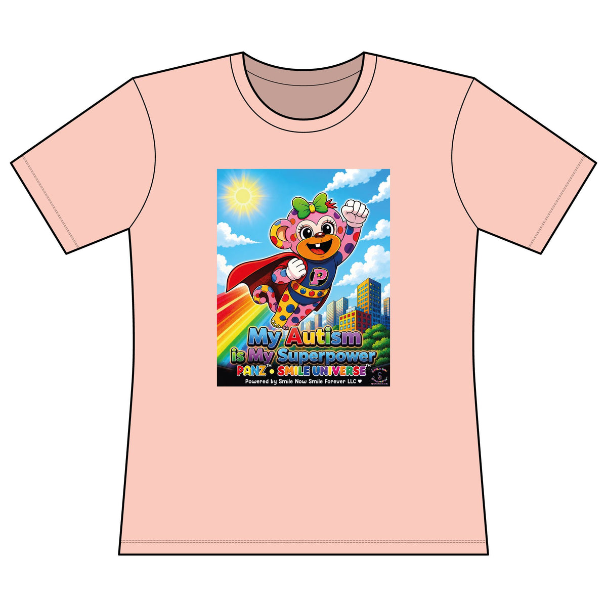 Panz™ Women's Relaxed Fit Cotton T-Shirt – "My Autism is My Superpower" Graphic | Smile Universe Collection