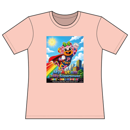 Panz™ Women's Relaxed Fit Cotton T-Shirt – "My Autism is My Superpower" Graphic | Smile Universe Collection
