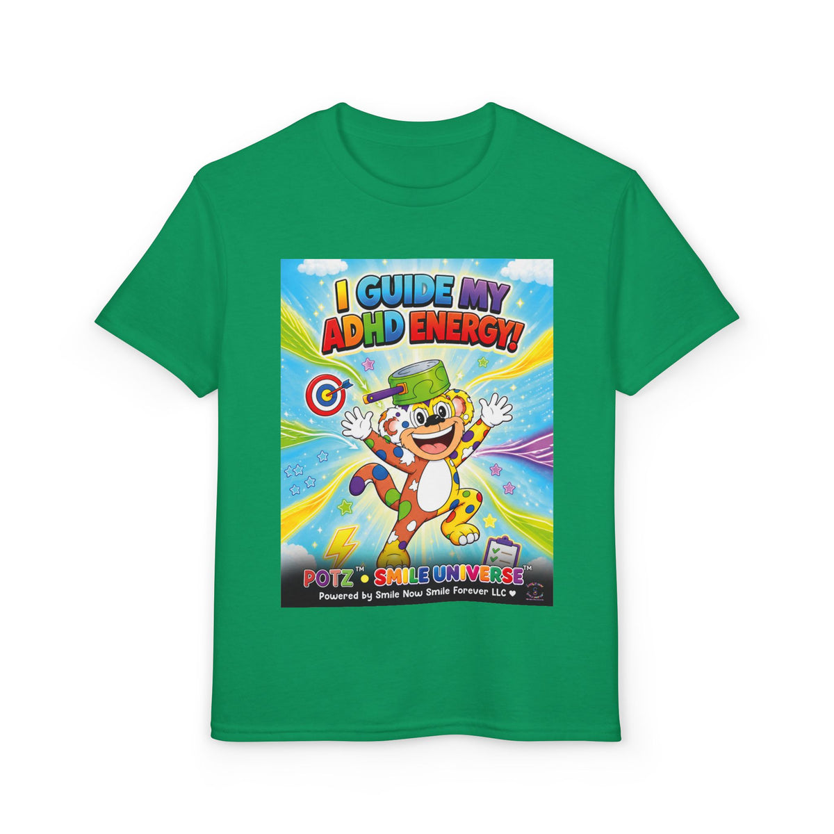 Potz™ Youth DryBlend® T-Shirt – "I Guide My ADHD Energy!" Graphic Tee | Smile Universe Collection