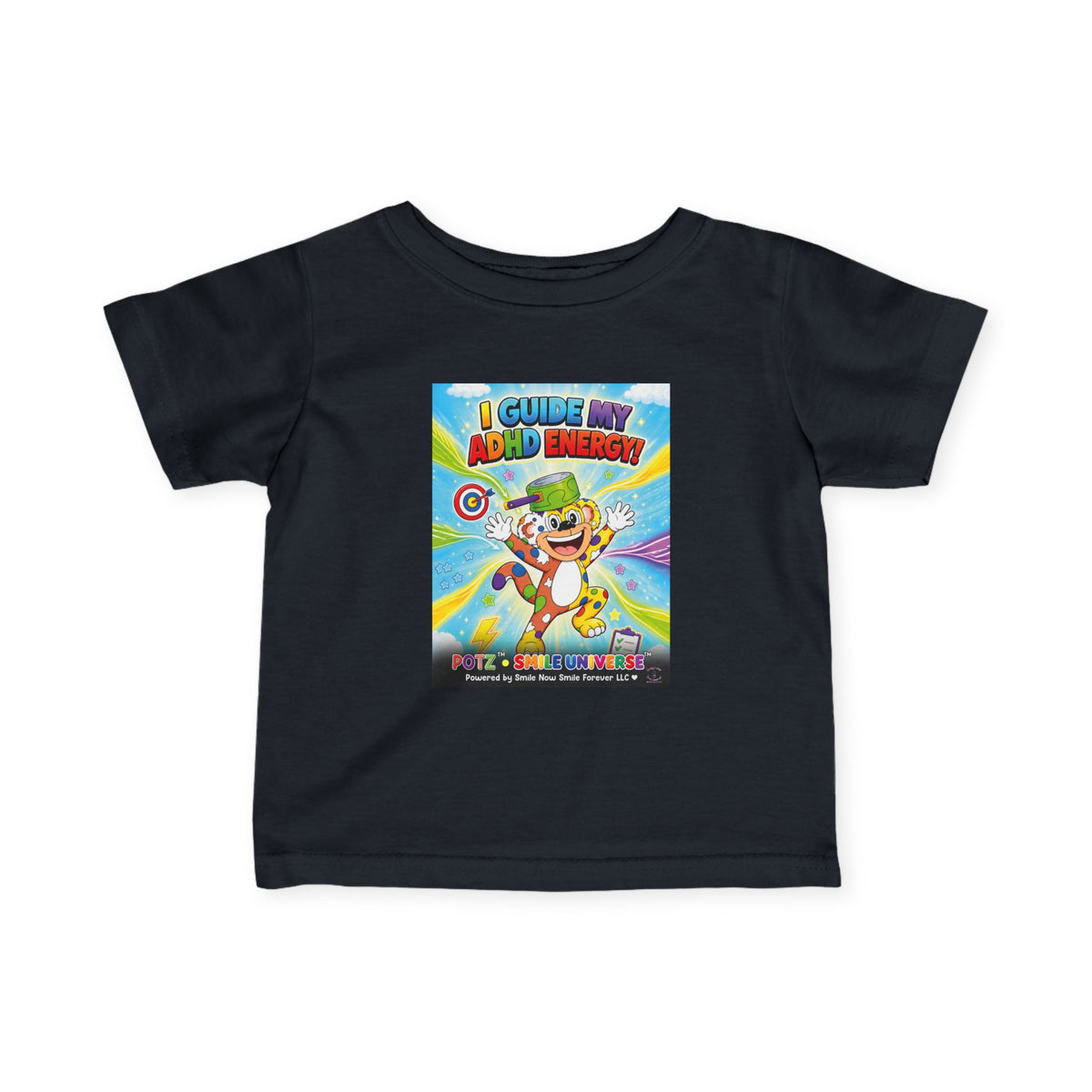 Potz™ Infant Fine Jersey Tee – "I Guide My ADHD Energy!" Graphic Tee | Smile Universe Collection