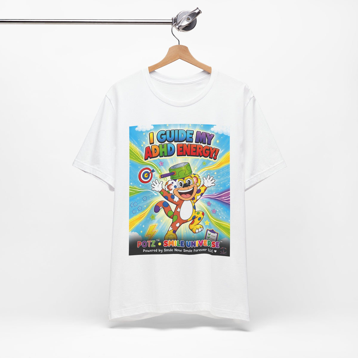 Potz™ Unisex Jersey Short Sleeve Tee – "I Guide My ADHD Energy!" Graphic Tee | Smile Universe Collection