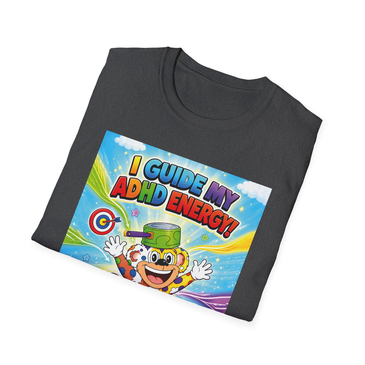 Potz™ Unisex Softstyle T-Shirt – "I Guide My ADHD Energy!" Graphic Tee | Smile Universe Collection