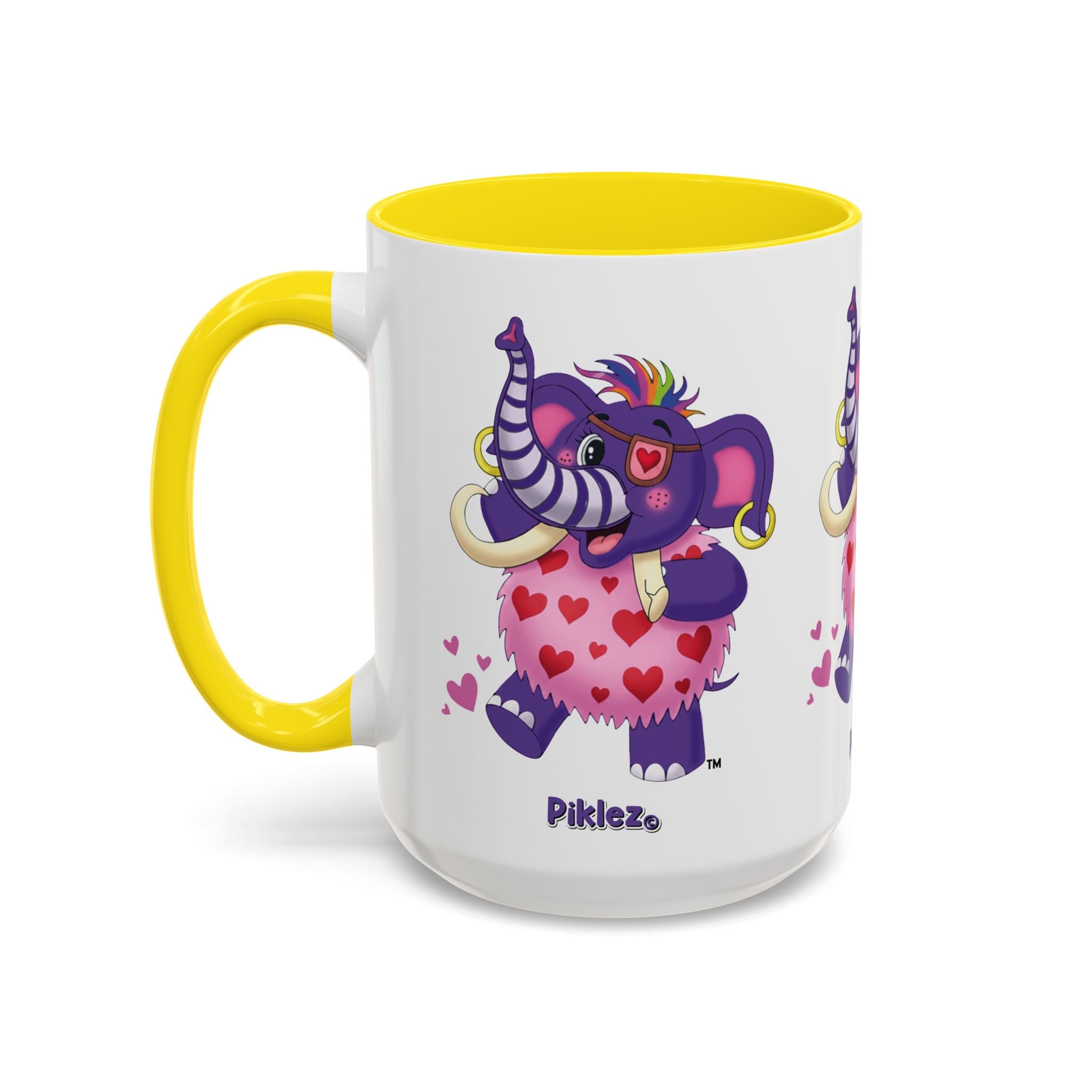 Piklez™ Accent Coffee Mug (11oz & 15oz) – "Full of Love!" Graphic | Smile Universe Collection