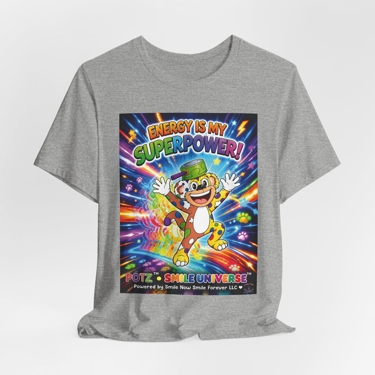 Potz™ Unisex Jersey Short Sleeve Tee – "Energy is My Superpower!" Graphic Tee | Smile Universe Collection