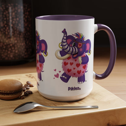 Piklez™ Accent Coffee Mug (11oz & 15oz) – "Full of Love!" Graphic | Smile Universe Collection