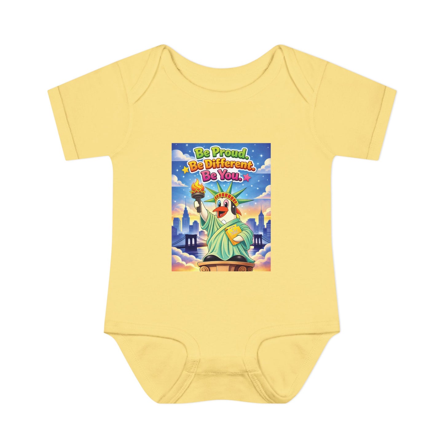TuBz™ "Be Proud. Be Different. Be You." Infant Bodysuit - Inspirational Baby Onesie
