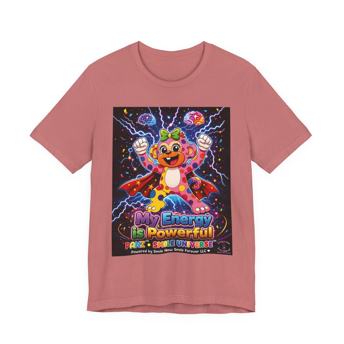 Panz™ Unisex Jersey Short Sleeve Tee For Adult– "My Energy is Powerful" Graphic Tee | Smile Universe Collection