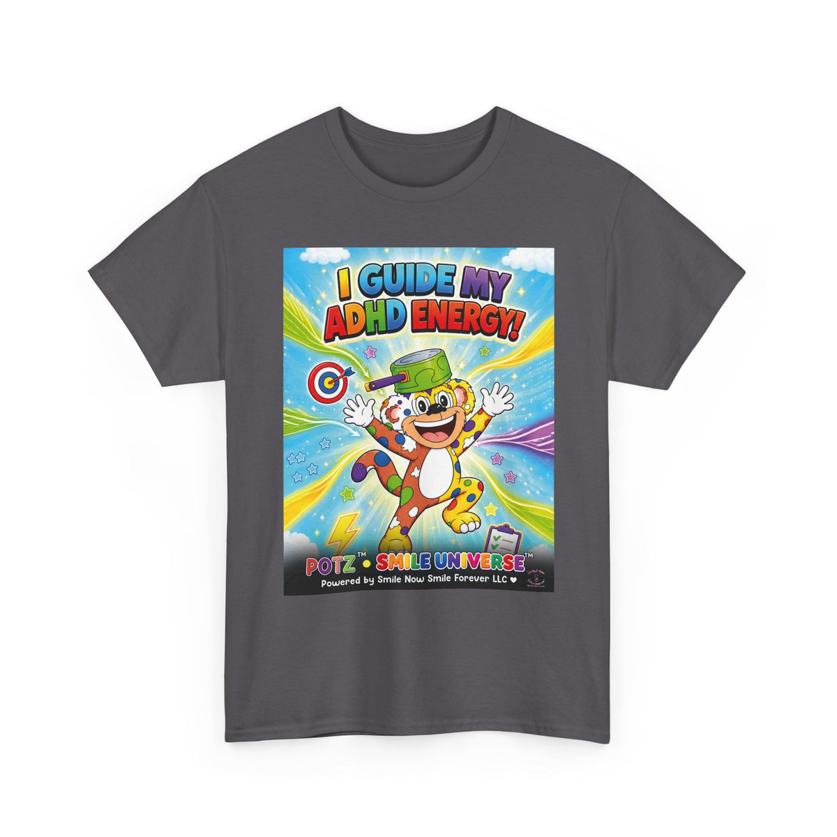 Potz™ Unisex Heavy Cotton™ Tee – "I Guide My ADHD Energy!" Graphic Tee | Smile Universe Collection